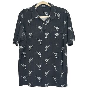 Polo Ralph Lauren Vintage Marlin Print Men's Short Sleeve Polo Shirt  Sz‎ L